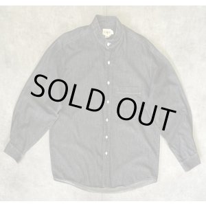 画像: 90'S J.CREW 旧タグ ブラックシャンブレー バンドカラーシャツ ブラック (VINTAGE)