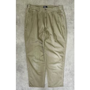 画像: 90'S RALPH LAUREN "ボックスロゴ" ツープリーツ チノパンツ オリーブ USA製 (VINTAGE)