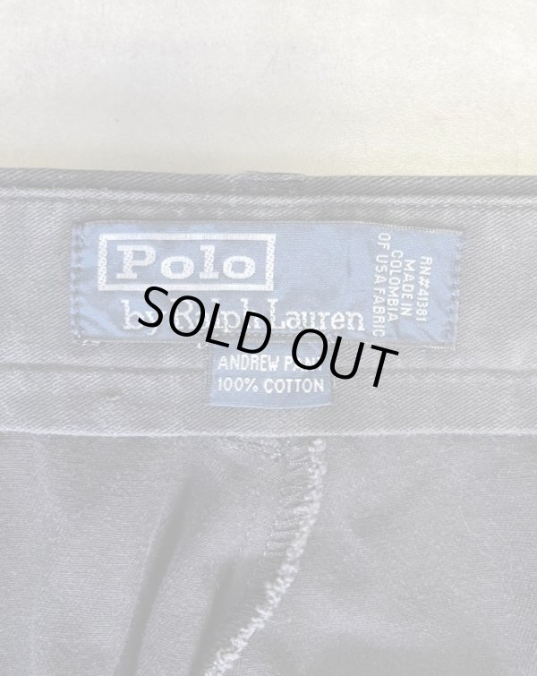 画像2: 90'S RALPH LAUREN "ANDREW PANT" ツープリーツ チノパンツ ブラック (VINTAGE)