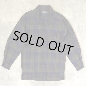 画像: 90'S RALPH LAUREN ウール オープンカラーシャツ チェック柄 USA製 (VINTAGE)