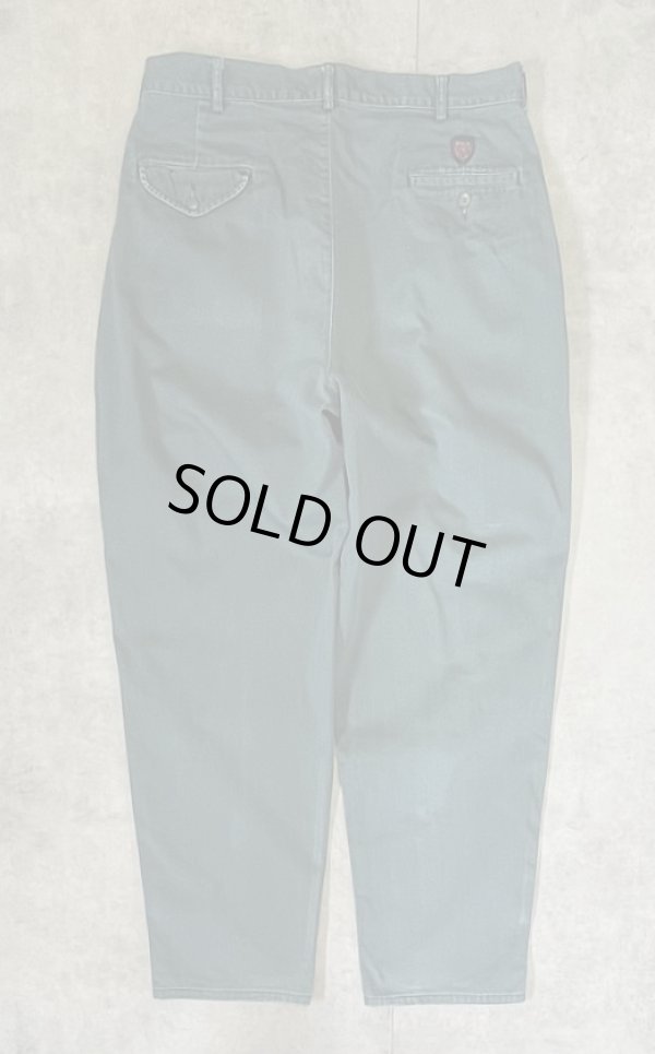 画像3: 90'S RALPH LAUREN "クレストロゴ" ツープリーツ チノパンツ グリーン USA製 (VINTAGE)