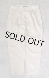 画像: 90'S RALPH LAUREN "ボックスロゴ" ツープリーツ チノパンツ ベージュ USA製 (VINTAGE)