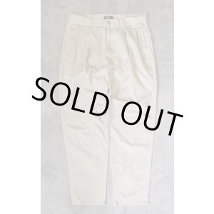 画像: 90'S RALPH LAUREN "ボックスロゴ" ツープリーツ チノパンツ ベージュ USA製 (VINTAGE)