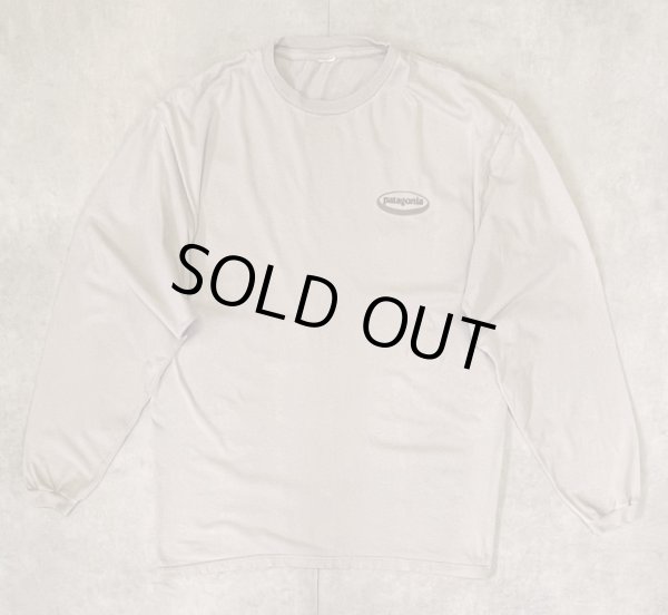 画像3: 90'S PATAGONIA "BENEFICIAL T'S" オーバルロゴ バックプリント 長袖 Tシャツ ベージュ (VINTAGE)