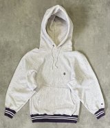 画像: 90'S CHAMPION 刺繍タグ リバースウィーブ リブライン入り パーカー アッシュグレー USA製 (VINTAGE)