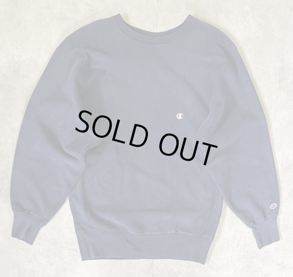 画像1: 90'S CHAMPION 刺繍タグ リバースウィーブ 無地 ネイビー USA製 (VINTAGE)