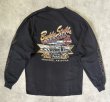 画像6: 00'S HARLEY DAVIDSON 両面プリント 袖フレイム 長袖 Tシャツ フェードブラック USA製 (VINTAGE)