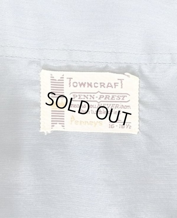 画像2: 60'S TOWNCRAFT "PENN-PREST" オープンカラーシャツ ブルー (VINTAGE)