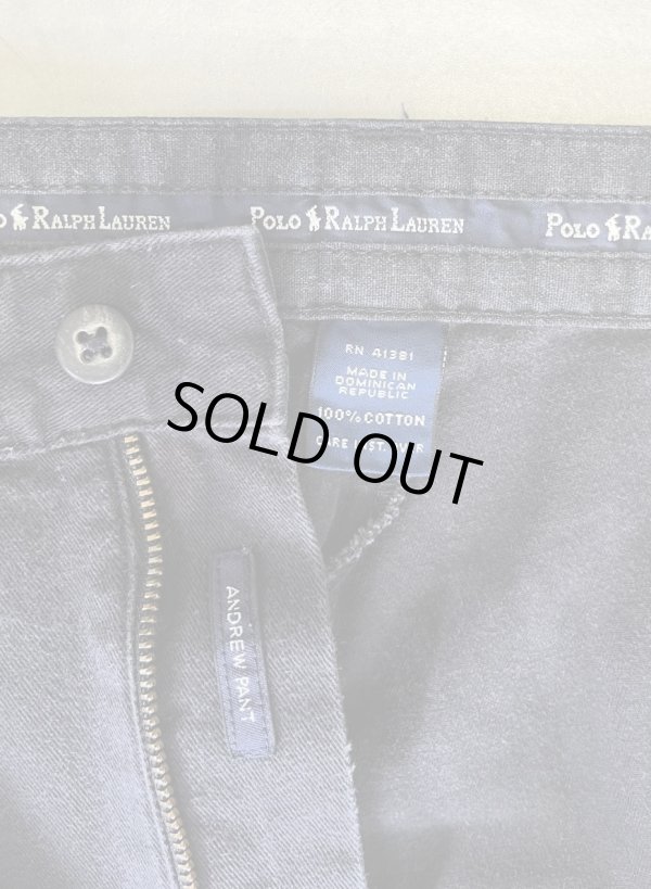 画像2: 90'S RALPH LAUREN "ANDREW PANT" ツープリーツ チノパンツ ブラック W36L30 (VINTAGE)