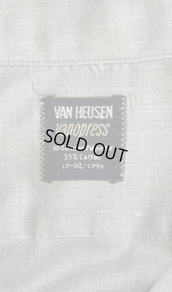 画像2: 60'S VAN HEUSEN "VANOPRESS" オープンカラーシャツ カーキ (VINTAGE)