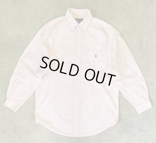 画像1: 90'S RALPH LAUREN "BIG SHIRT" オックスフォード BDシャツ ストライプ (VINTAGE)
