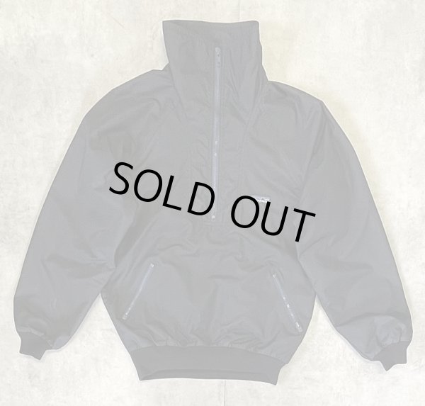 画像1: 80'S PATAGONIA 三角タグ ハーフジップ ナイロン アノラックジャケット ブラック USA製 (VINTAGE)