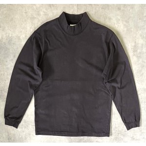 画像: 90'S EDDIE BAUER 白タグ シングルステッチ モックネック 長袖 Tシャツ ブラック (VINTAGE)