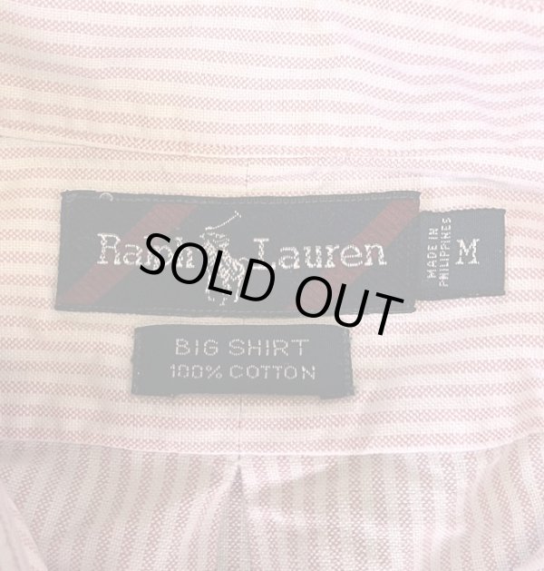画像2: 90'S RALPH LAUREN "BIG SHIRT" オックスフォード BDシャツ ストライプ (VINTAGE)
