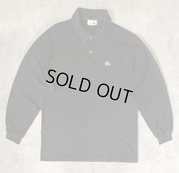 画像1: 80'S CHEMISE LACOSTE 長袖 ポロシャツ ブラック フランス製 (VINTAGE)