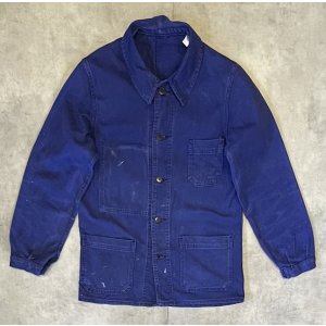 画像: 80'S UNKNOWN フレンチワーク カバーオール インクブルー フランス製 (VINTAGE)