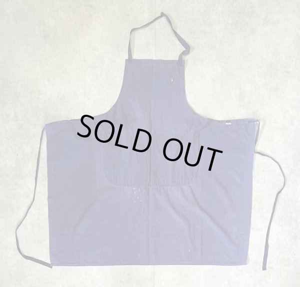 画像3: ユーロヴィンテージ コットンツイル ポケット付き エプロン ナス紺 (VINTAGE)