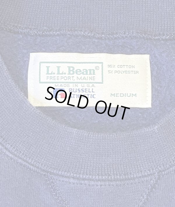画像2: 80'S LL Bean by RUSSELL ATHLETIC 前Vガゼット スウェットシャツ ネイビー USA製 (VINTAGE)