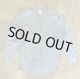 画像: 90'S EDDIE BAUER 白タグ シャンブレー バンドカラーシャツ ブルー (VINTAGE)