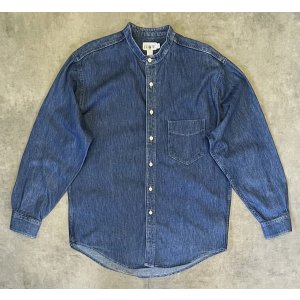 画像: 90'S J.CREW 旧タグ デニム バンドカラーシャツ インディゴ USA製 (VINTAGE)