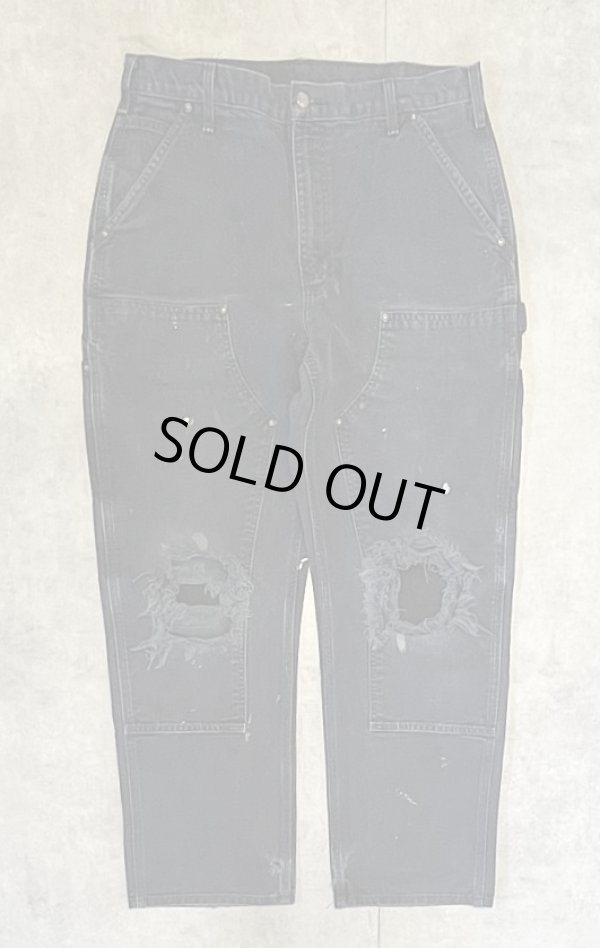 画像1: CARHARTT ダブルニー ダック ペインターパンツ ブラック W34L30 メキシコ製 (VINTAGE)