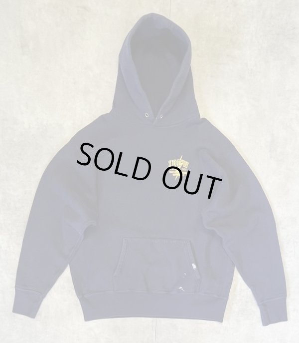 画像1: 90'S CAMBER 両面プリント ヘビーウエイト スウェットパーカー ネイビー USA製 (VINTAGE)