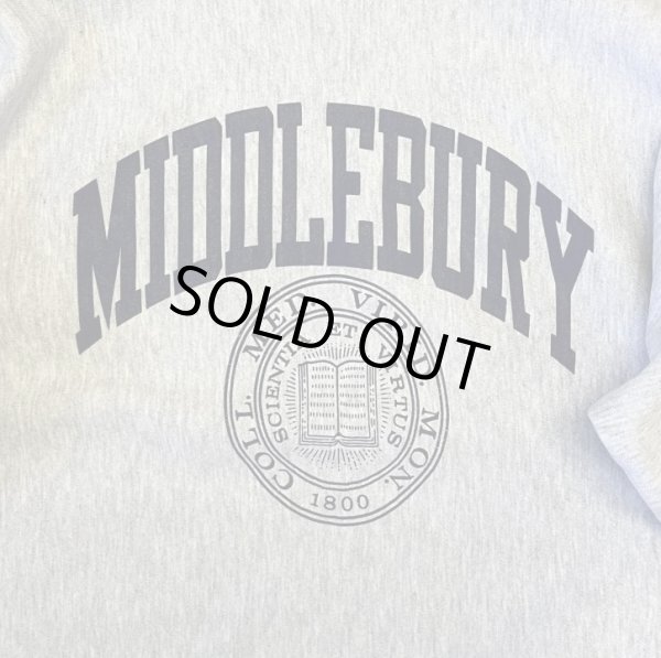 画像3: 90'S CHAMPION "MIDDLEBURY" 刺繍タグ リバースウィーブ グレー USA製 (VINTAGE)