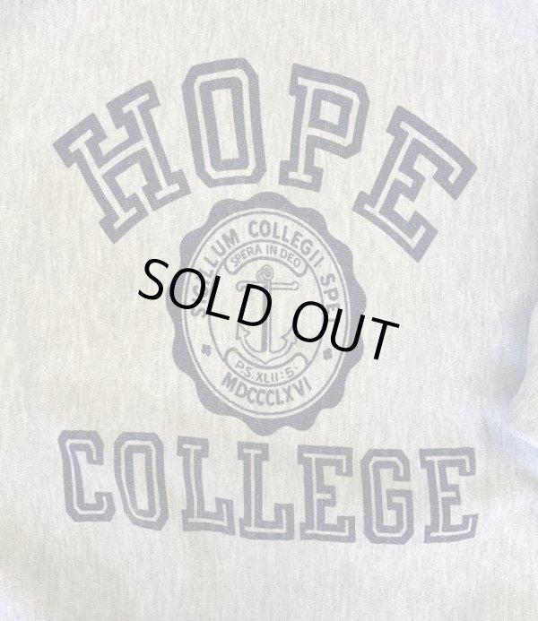 画像3: 90'S CHAMPION "HOPE COLLEGE" 刺繍タグ 染み込み三段プリント リバースウィーブ グレー メキシコ製 (VINTAGE)