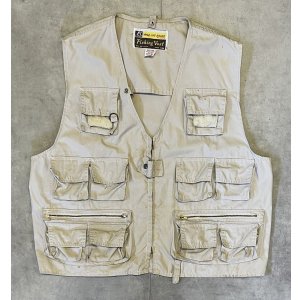 画像: 80'S WILD LIFE BRAND フロント10ポケット フィッシングベスト ベージュ (VINTAGE)