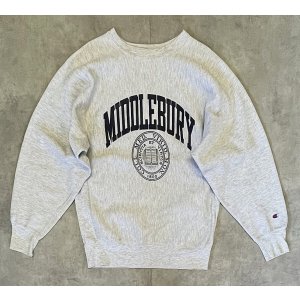 画像: 90'S CHAMPION "MIDDLEBURY" 刺繍タグ リバースウィーブ グレー USA製 (VINTAGE)