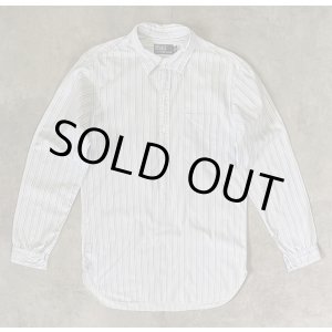 画像: 90'S RALPH LAUREN チンスト＆マチ付き ポプリン プルオーバーシャツ ストライプ (VINTAGE)