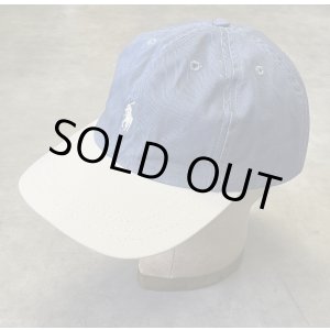 画像: 90'S RALPH LAUREN ロゴ刺繍 ベースボールキャップ ツートンカラー USA製 (VINTAGE)