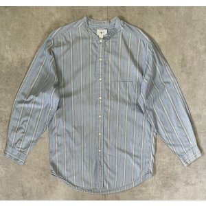 画像: 90'S J.CREW 旧タグ ポプリン バンドカラーシャツ ストライプ (VINTAGE)