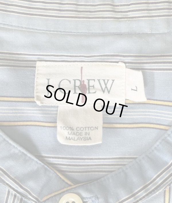 画像2: 90'S J.CREW 旧タグ ポプリン バンドカラーシャツ ストライプ (VINTAGE)
