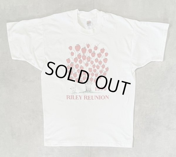 画像1: 90'S RILEY REUNION シングルステッチ 半袖 Tシャツ ホワイト (VINTAGE)