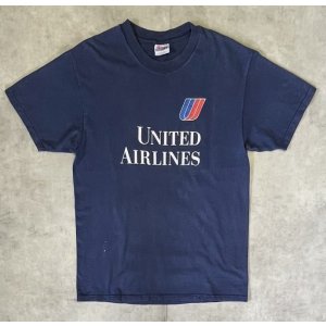 画像: 90'S UNITED AIRLINES 半袖 Tシャツ ネイビー (VINTAGE)