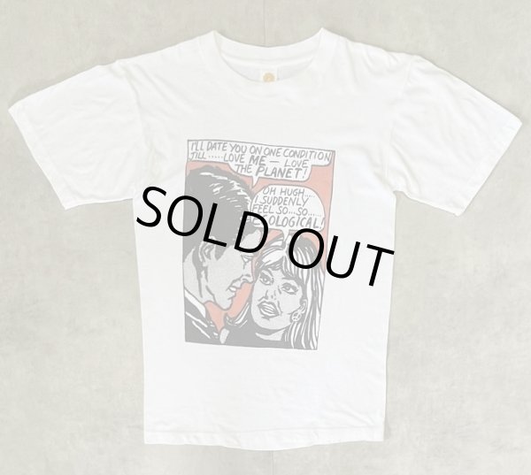 画像1: 80'S UNKNOWN ロイリキテンスタインスタイル アメコミプリント 半袖 Tシャツ ホワイト (MINT CONDITION)