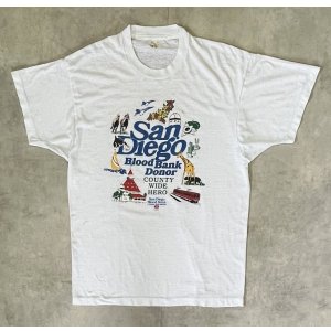 画像: 80'S SAN DIEGO BLOOD BANK シングルステッチ 半袖 Tシャツ ホワイト USA製 (VINTAGE)