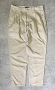 画像1: 90'S RALPH LAUREN "ボックスロゴ" ツープリーツ チノパンツ ベージュ USA製 (VINTAGE)