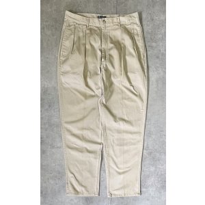 画像: 90'S RALPH LAUREN "ボックスロゴ" ツープリーツ チノパンツ ベージュ USA製 (VINTAGE)
