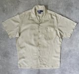 画像: 90'S RALPH LAUREN レーヨン/リネン 片側フラップ付きポケット 半袖 オープンカラーシャツ ライトカーキ (VINTAGE)