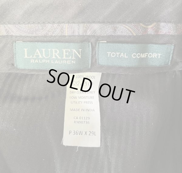 画像2: 90'S RALPH LAUREN ツープリーツ ウール スラックス ブラック (MINT CONDITION)
