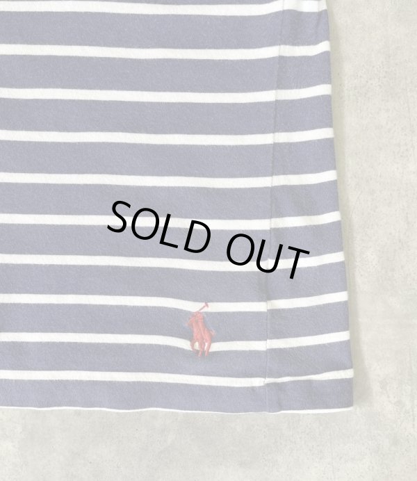 画像3: 90'S RALPH LAUREN シングルステッチ 裾ロゴ 半袖 Tシャツ ボーダー柄 (VINTAGE)