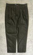 画像1: 90'S RALPH LAUREN "ボックスロゴ" ツープリーツ チノパンツ ダークオリーブ USA製 (VINTAGE)