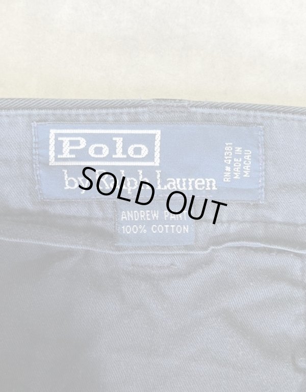 画像2: 90'S RALPH LAUREN "ANDREW PANT" ツープリーツ チノパンツ ブラック (VINTAGE)