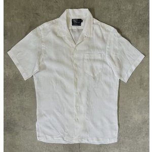 画像: 80'S RALPH LAUREN リネン 半袖 オープンカラーシャツ ホワイト USA製 (VINTAGE)