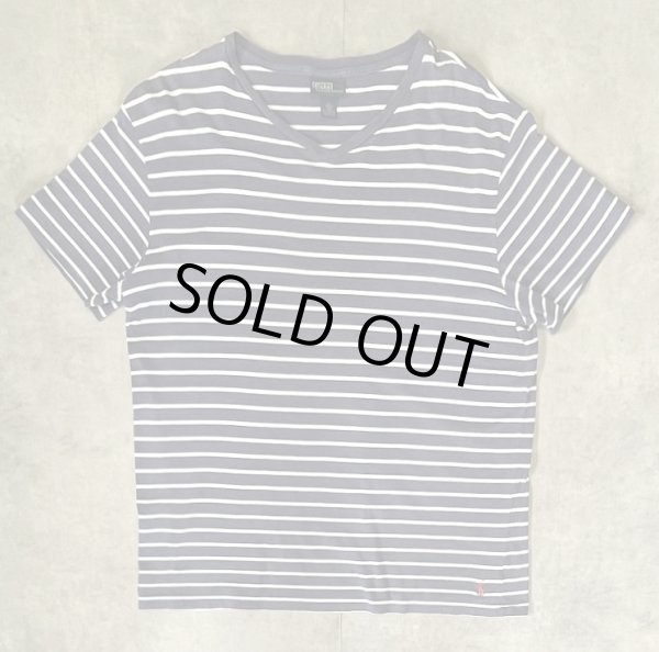 画像1: 90'S RALPH LAUREN シングルステッチ 裾ロゴ 半袖 Tシャツ ボーダー柄 (VINTAGE)