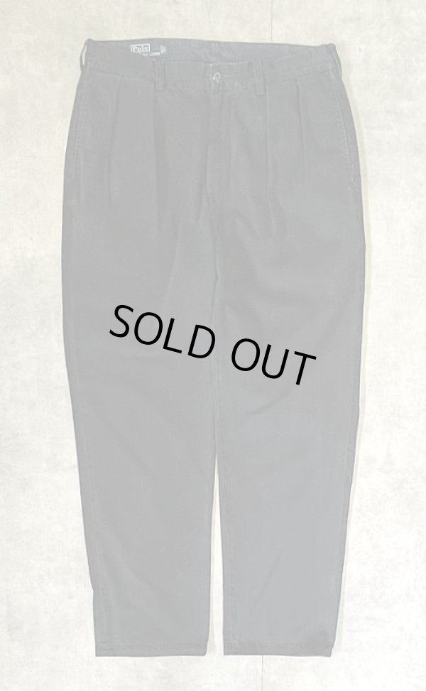 画像1: 90'S RALPH LAUREN "ANDREW PANT" ツープリーツ チノパンツ ブラック (VINTAGE)