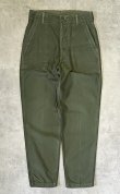 画像1: 70'S アメリカ軍 US ARMY "OG107" コットンサテン ベイカーパンツ ミリタリーグリーン W32L31 (VINTAGE)