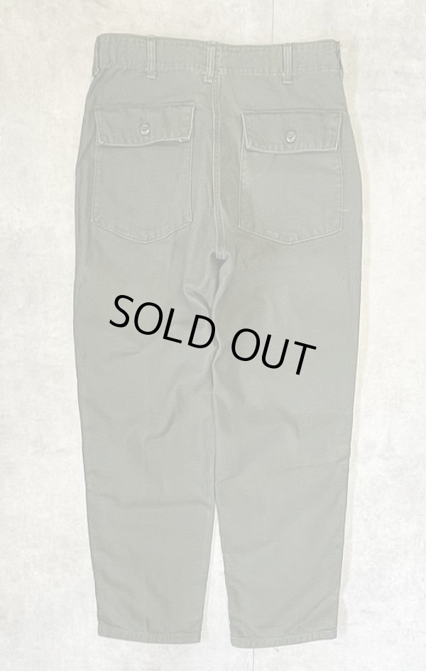 画像3: 70'S アメリカ軍 US ARMY "OG107" コットンサテン ベイカーパンツ ミリタリーグリーン W34L29 (VINTAGE)